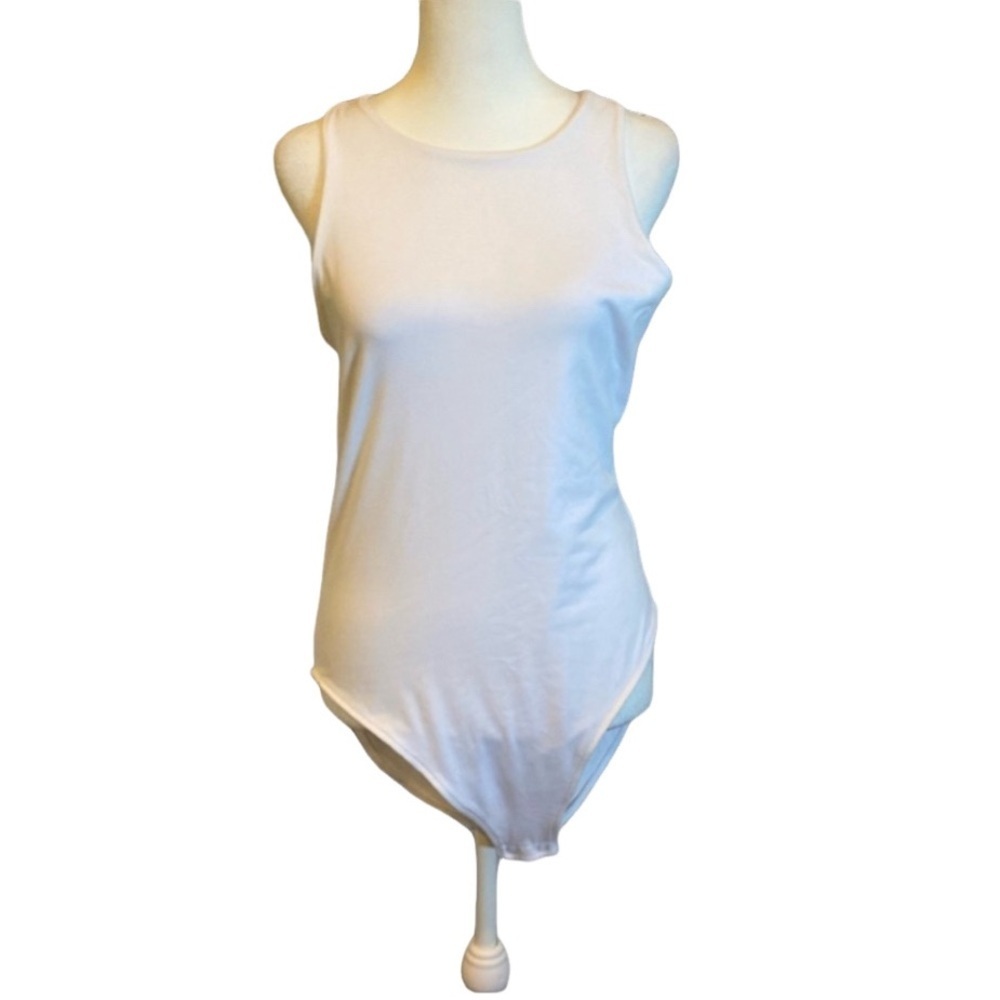 Old Navy body suit. Size L. White. Stretch. Sleeveless. Snaps.
